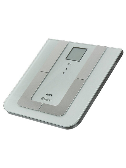 Весы напольные электронные, Rion, Smart PT-726, стекло, до 150 кг, 30х30 см, LCD-дисплей, серебро