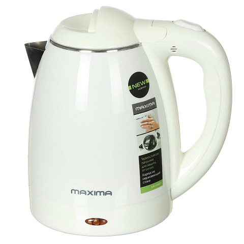 Чайник электрический Maxima MK-421 белый, 1.5 л, 1.5 кВт