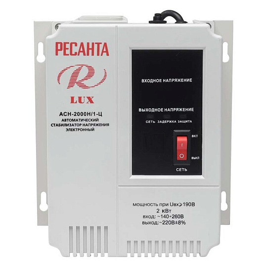 Стабилизатор напряжения Ресанта, АСН-2 000 Н/1-Ц, 2 кВт, 140-260 В, 63/6/15
