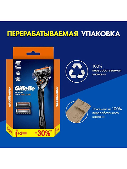 Станок для бритья Gillette, Fusion ProGlide, для мужчин, 3 сменные кассеты
