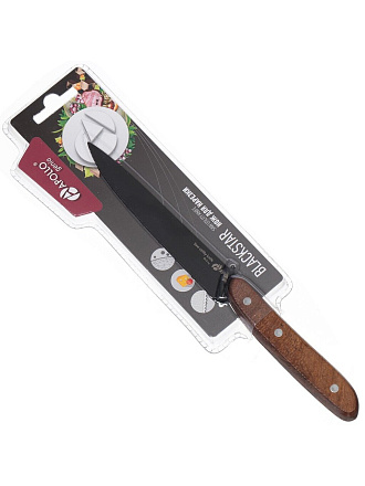 Нож кухонный Apollo, BlackStar, универсальный, нержавеющая сталь, 12 см, рукоятка дерево, BLS-04