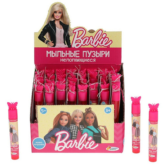 Мыльные пузыри Barbie, нелопающиеся, колба 5 мл, дисплей 10 см, PP-1-BRB