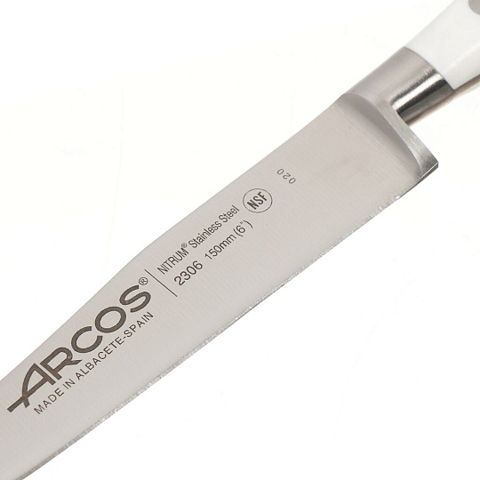 Нож кухонный Arcos, Riviera Blanca, универсальный, кованая сталь, 15 см, рукоятка пластик, 230624W