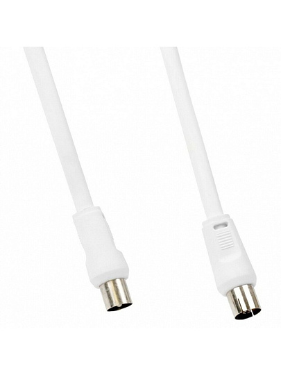 Кабель антенный, 5 м, разъемы M-F, белый, Smartbuy, K-TV235-50