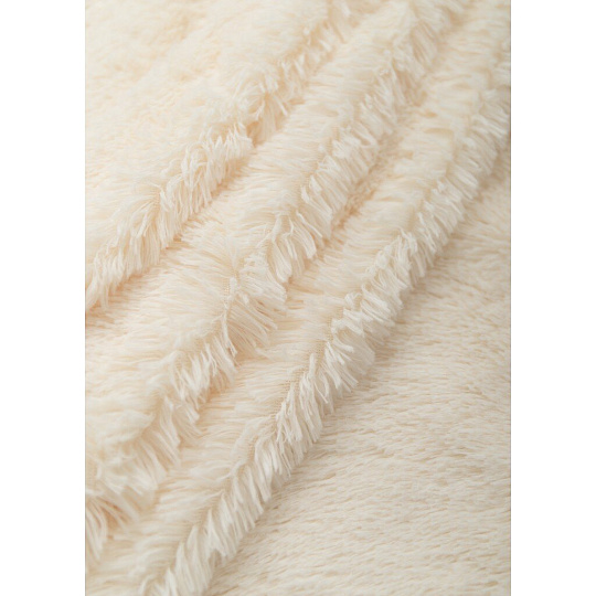 Плед евро, 220х240 см, искусственный мех, 100% полиэстер, Buenas Noches, Длинный ворс, молочный, TF F072ML 78529