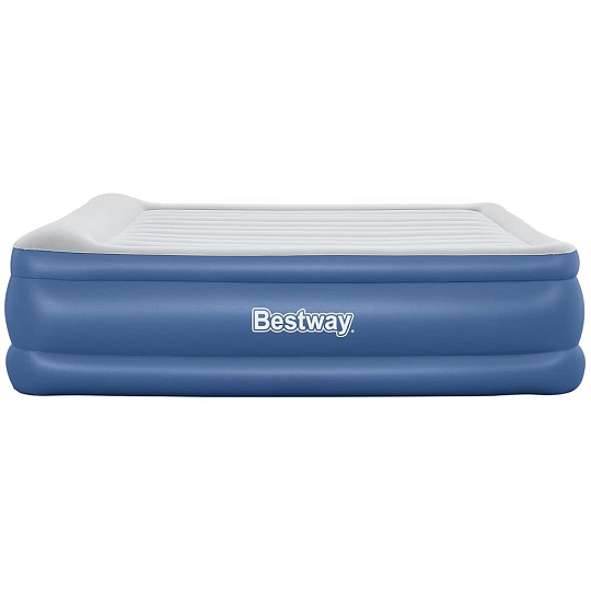 Кровать надувная Bestway, 203х193х56 см, 67692, насос встроенный, электрический, флокированная, с сумкой, с подголовником, 300 кг