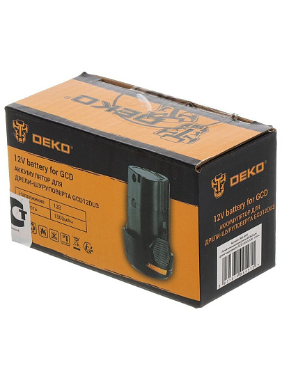 Аккумулятор 1.5 мА·ч, Li-Ion, 12 В, для дрели-шуруповерта Deko GCD12DU3, Deko, 063-4091