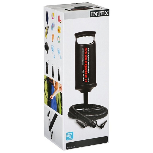 Насос воздушный ручной, 36 см, 3 насадки, средний, Intex, 68614