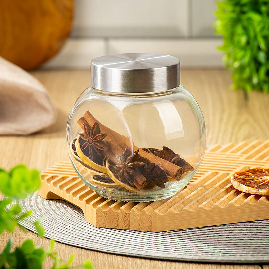 Банка для сыпучих продуктов, стекло, 0.4 л, с крышкой, Манхеттен, Y6-6495