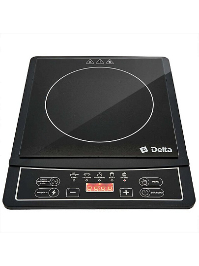 Плита электрическая Delta, D-301N, 2000 Вт, 1 конфорка, индукционная, керамика, 5 программ, черная