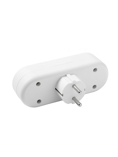 Разветвитель 3 гнезда, с заземлением, плоский, 16 А, 250 В, 3500 Вт, Domtok, 2656