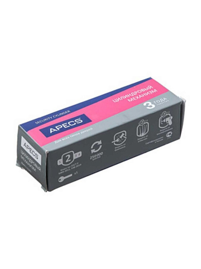 Личинка замка двери Apecs, SM-80(35/45C)-C-NI, 28621, 80 мм, с заверткой, никель