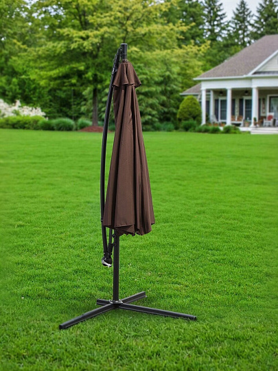 Зонт садовый 3х3х2.5 м, коричневый, со стальной опорой, Green Days, Laguna