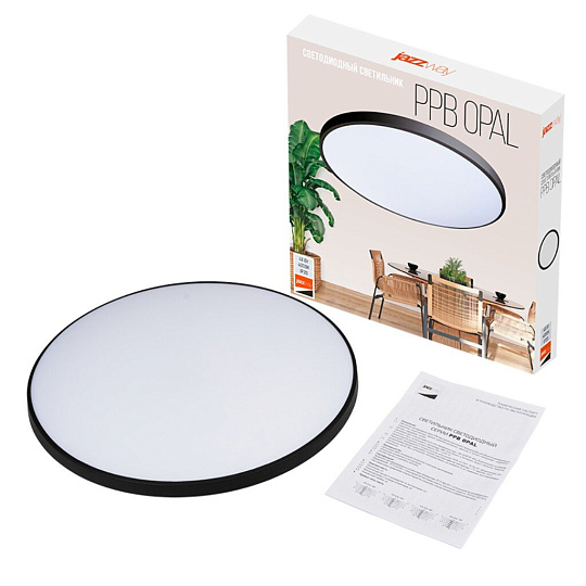 Светильник светодиодный JazzWay, PPB OPAL, 48 Вт, 4000 К, 3840 Лм, IP20, d37х5.5 см, черн, 5060968