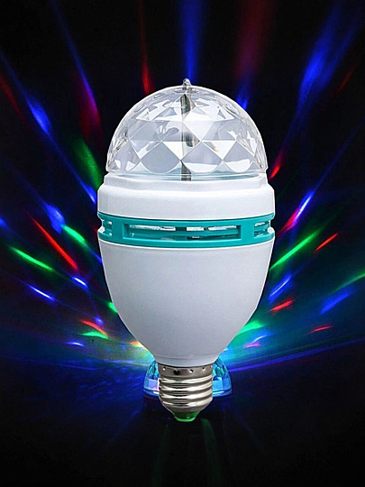 Лампа светодиодная E27, 3 Вт, эллипсоидная, RGB, Онлайт, Disco, 61119