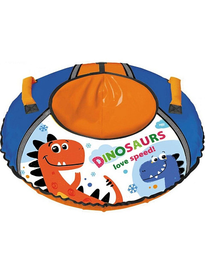 Санки-ватрушка Nika, С Динозавриком, 85 см, 90 кг, с буксировочным тросом, с ручками, ТБ1КР-85/Д