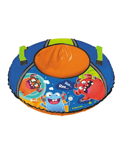 Санки-ватрушка Nika, С монстриками, 95 см, 100 кг, с буксировочным тросом, с ручками, ТБ1КР-95/МН