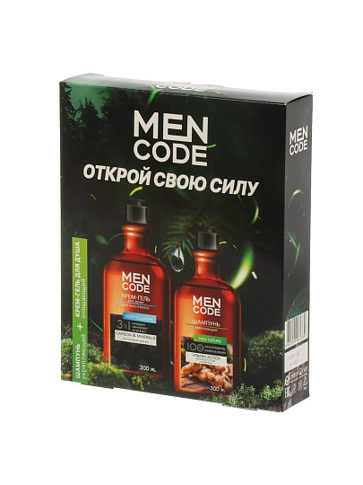 Набор подарочный для мужчин, Men Code, Открой свою силу, крем-гель для душа, 300 мл + шампунь Men nature, 300 мл