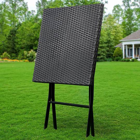 Мебель садовая Ola Dom, Rattan, антрацит, стол, 58х58х71.5 см, 2 кресла, 120 кг, ЭП 873147