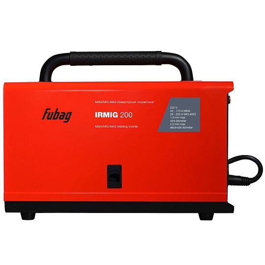 Сварочный аппарат инверторный, Fubag, Irmig 200, 5.7 кВт, 200 А, проволока, полуавтоматическая сварка, + горелка FB 250