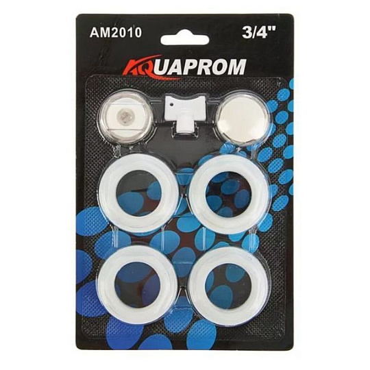 Комплект монтажный для радиатора, 3/4", 7 предметов, без кронштейна, Aquaprom, 3/4-0
