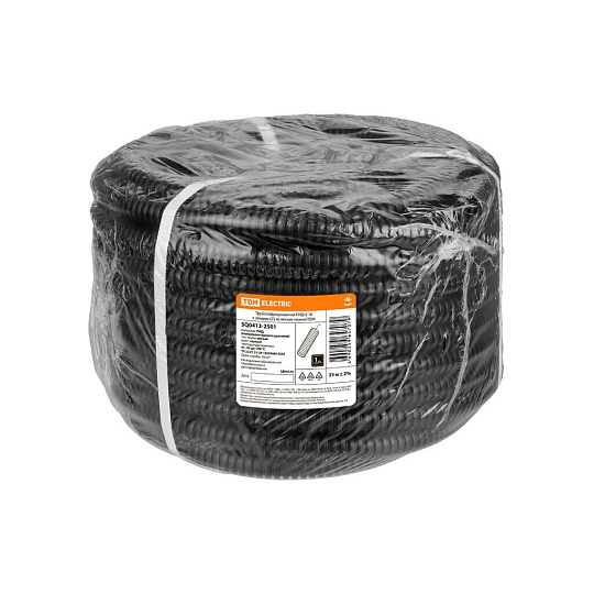 Труба ПНД, 25 м, гофрированная, d16 мм, легкая, с зондом, TDM Electric, SQ0413-2501