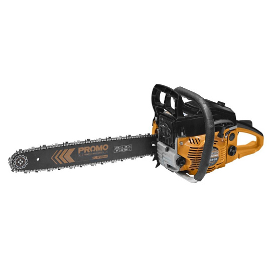 Пила цепная бензиновая, Promo, 2.6 л.с., 1900 Вт, длина шины 45 см, шаг цепи 0.325 дюйм, 72 звена, PSG-52-18