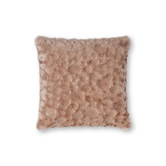 Наволочка декоративная Buenas Noches, Пузырьки, искусственный мех, 100% полиэстер, 48х48 см, бежевая, 78546