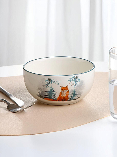 Салатник доломит, круглый, 13.7х6.6 см, 0.58 л, подарочная упаковка, Лисичка, Daniks