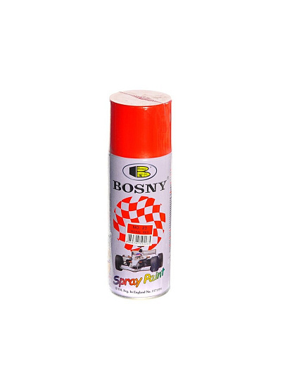 Краска аэрозольная, Bosny, №23, акрилово-эпоксидная, универсальная, глянцевая, красный насыщенная, 0.4 кг