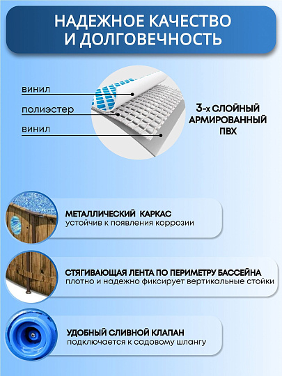 Бассейн каркасный Bestway, 488х122 см, Power Steel Swim, 56725, фильтр-насос, лестница, тент, 19480 л, ремкомплект