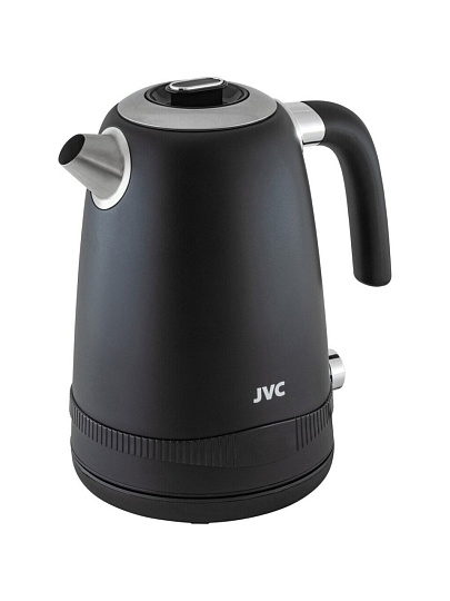 Чайник электрический JVC, JK-KE1730, черный, 1.7 л, 2200 Вт, скрытый нагревательный элемент, нержавеющая сталь