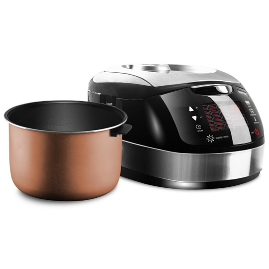 Мультиварка Centek, CT-1472 Ceramic, 21 программа, 5 л, 860 Вт, керамическое покрытие чаши, антипригарное покрытие, черный, сталь