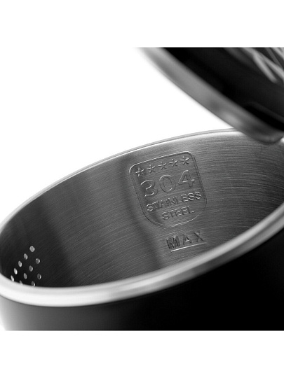 Чайник электрический Brayer, 1043BR-BK, 1.5 л, 2200 Вт, скрытый нагревательный элемент, нержавеющая сталь, пластик