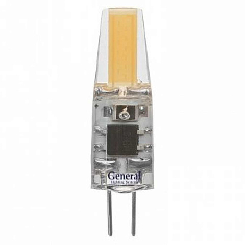 Лампа светодиодная G4, 3 Вт, 12 В, капсула, 4500 К, свет нейтральный белый, General Lighting Systems, GLDEN-C