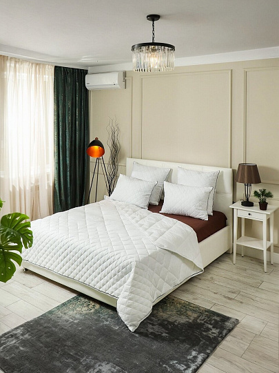 Одеяло евро, 200х220 см, Hotel collection, Файбер 100% полиэстер, 350 г/м2, зимнее, чехол 100% хлопок, кант, IVVA
