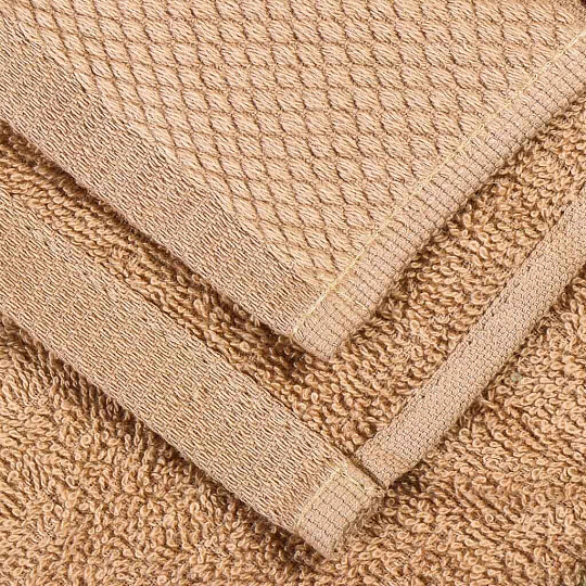 Полотенце кухонное махровое, 33х50 см, 400 г/м2, 100% хлопок, Граф, бежевое, Узбекистан