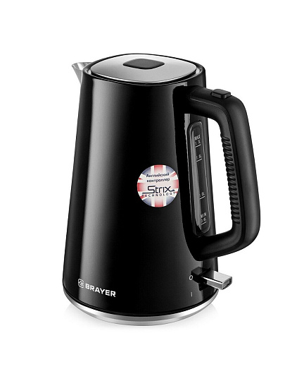 Чайник электрический Brayer, 1073BR Strix, 1.7 л, 2200 Вт, скрытый нагревательный элемент, нержавеющая сталь