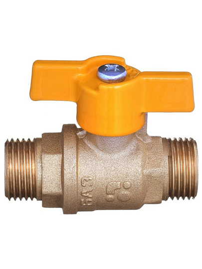 Кран для газа ш-ш, 3/4", ручка-бабочка, БАЗ