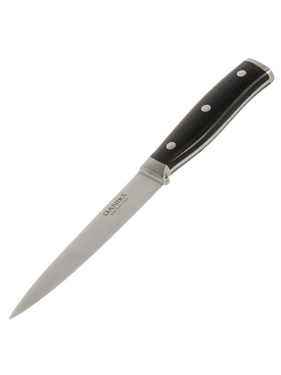 Нож кухонный Daniks, Black, универсальный, сталь, 12.5 см, рукоятка пластик, YW-A325-UT