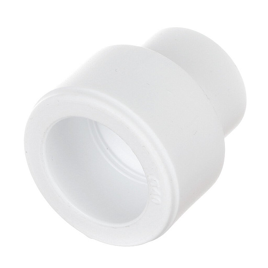 Муфта переходная полипропилен, d40/20 мм, внутренняя/наружная, белая, ВекПласт