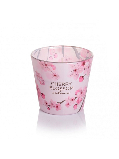 Свеча 8.5х9 см, цилиндр, Bartek Candles, Вишневый цвет, в стакане, 115 г