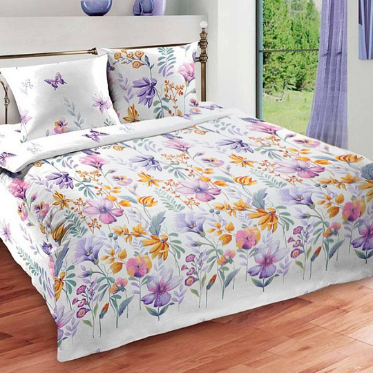 Постельное белье Шуйские ситцы 1.5-спальное поплин (простыня 214х150 см, 2 наволочки 70х70 см, пододеяльник 215х143 см) с1232шв 88681