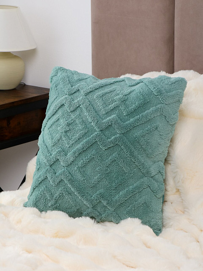 Наволочка декоративная Геометрия, 100% полиэстер, 45 х 45 см, бирюза, A130223