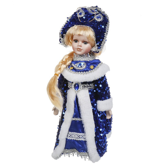 Фигурка декоративная Снегурочка, 40 см, сине-белая, Y4-8445