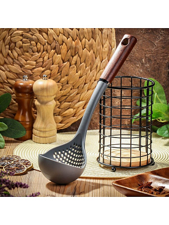 Половник нейлон, с прорезями, навеска, серый, Daniks, Loft, JA20221115W-4