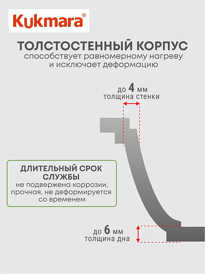 Кастрюля-жаровня алюминий, антипригарное покрытие, 3 л, крышка стекло, Kukmara, Granit Ultra, жгг31а, синяя