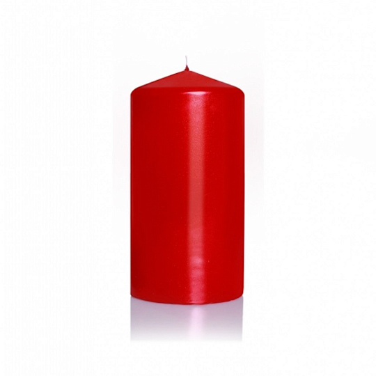 Свеча декоративная, 12х6 см, колонна, бордовая, Bartek Candles, Металлик