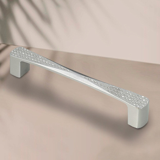 Ручка-скоба мебельная Trodos, ZY-871, 128 мм, ЦАМ, хром, 303291