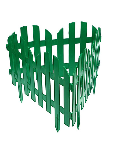 Забор декоративный пластмасса, Palisad, №4, 28х300 см, зеленый, ЗД04